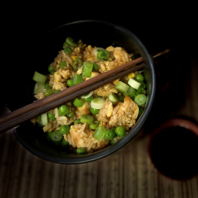 Chinese Chicken Fried Rice with Char Sui Sauce