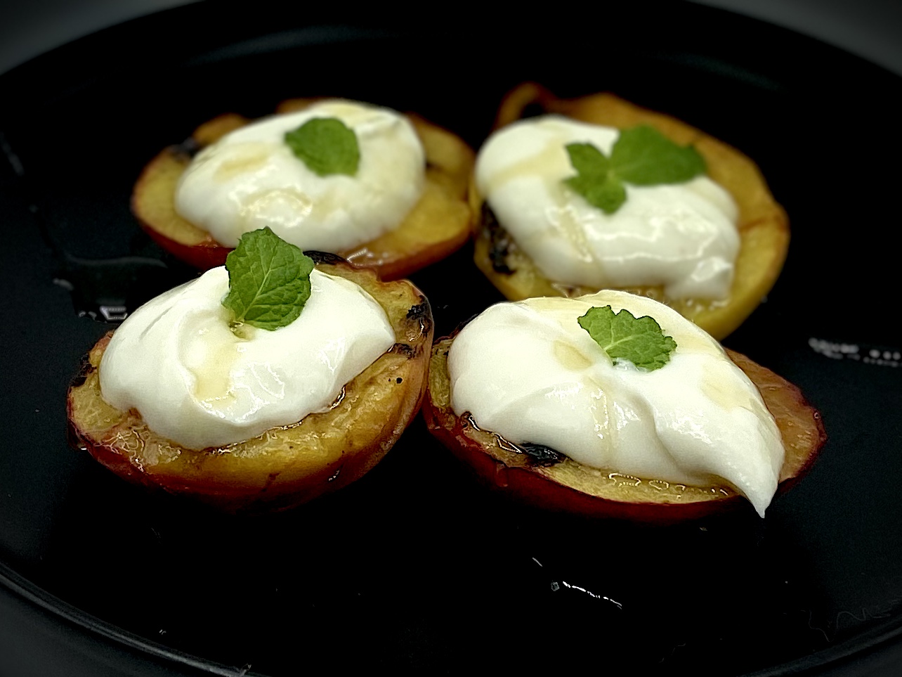 Grilled Peaches with Creamy Honey Chèvre (Goat) Cheese