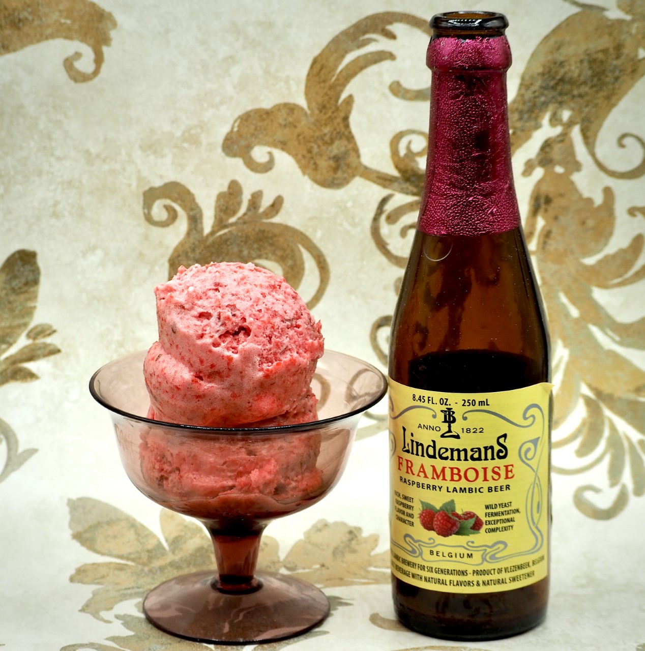 Plum Raspberry Lambic Beer Sorbet