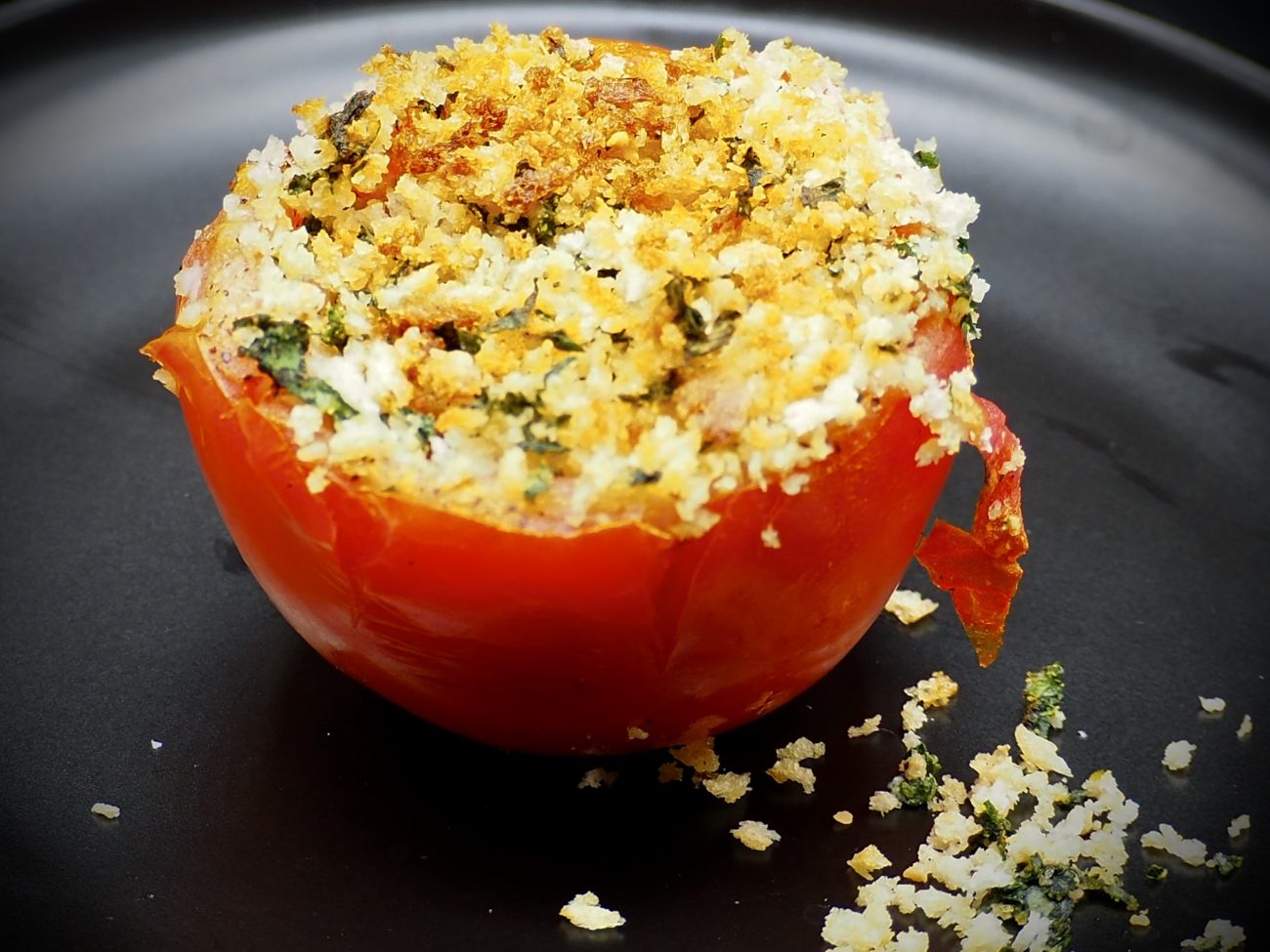 Baked Mozzarella Basil Stuffed Tomatoes