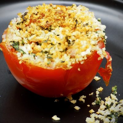 Baked Mozarella-Basil Stuffed Tomatoes Recipe Allison Antalek cut2therecipe
