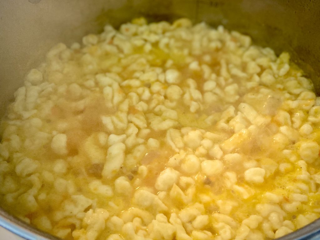 How to Make Authentic German Spaetzle Noodles in Soup Recipe Allison Antalek cut2therecipe
