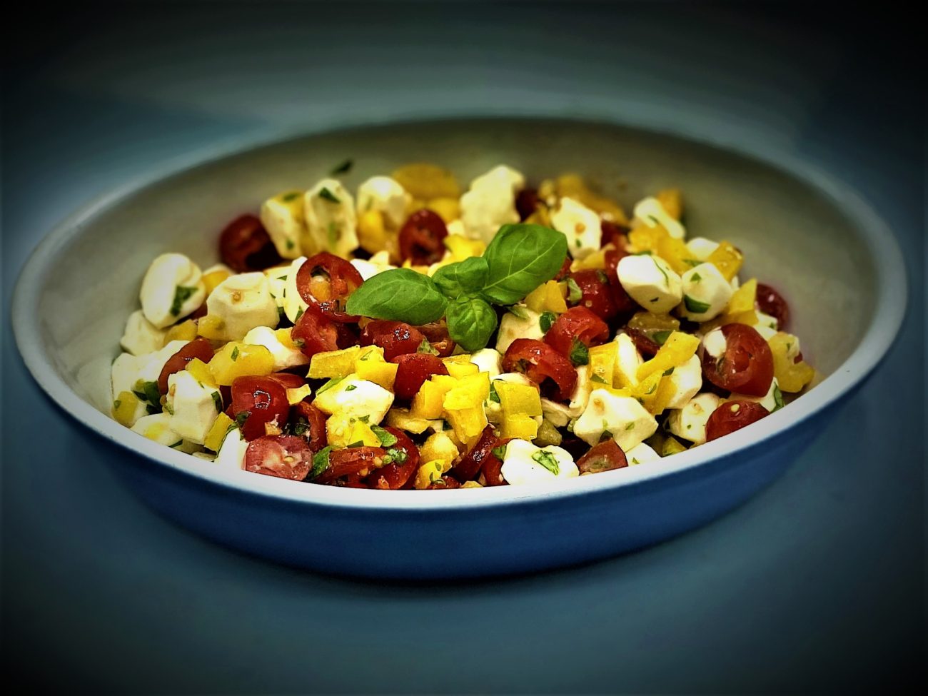 Marinated Mozzarella Cherry Tomato Basil Salad