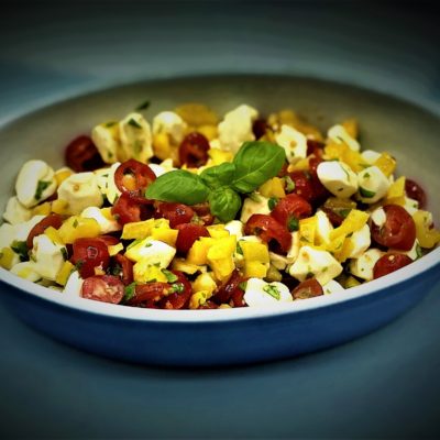 Marinated Mozzarella Tomato Basil Salad Recipe Allison Antalek cut2therecipe