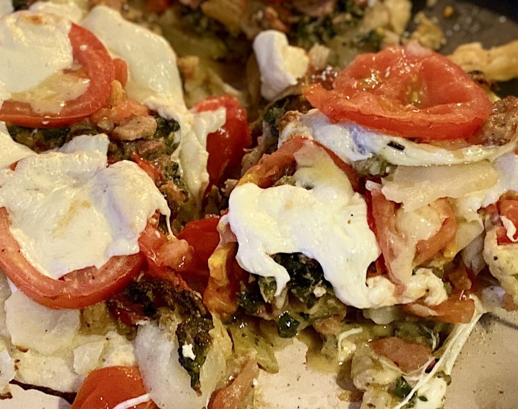 Rustic potato swiss chard with tomatoes tomato pizza recipe Allison Antalek cut2therecipe