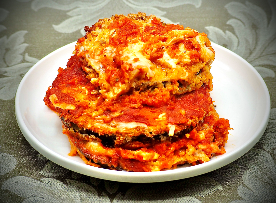 Baked Breaded Eggplant Parmesan Casserole