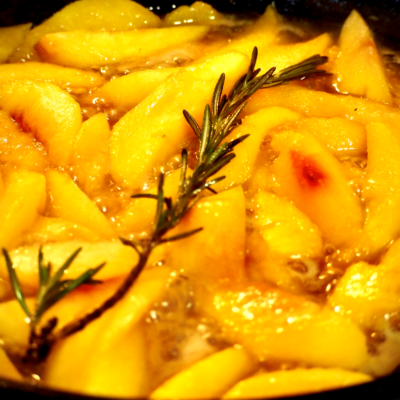 Maple Rosemary Glazed Peaches Recipe Allison Antalek cut2therecipe