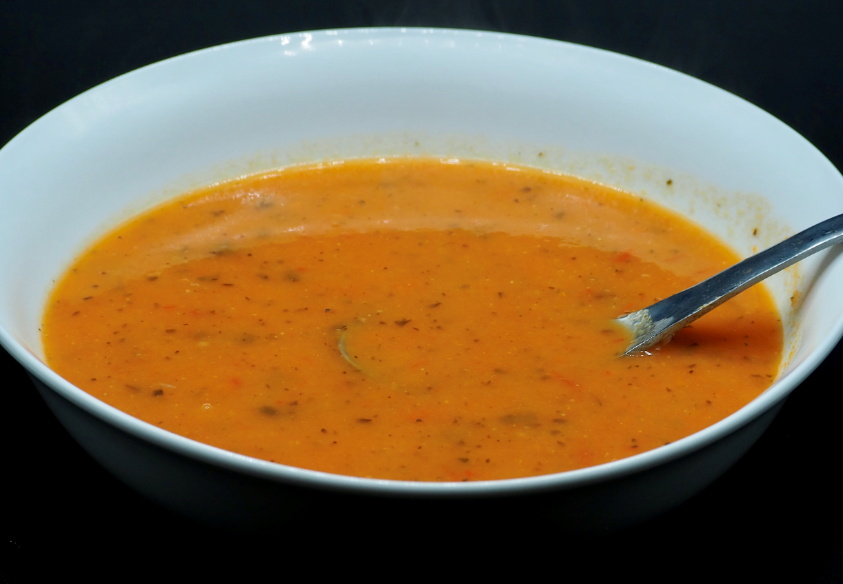 Sweet and Spicy Basil Tomato Soup from Scratch