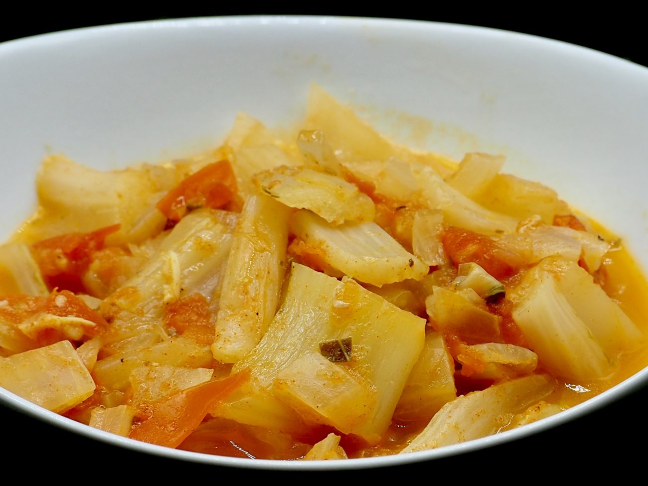 Blettes à la tomate – Swiss Chard Stalks and Tomato Stew