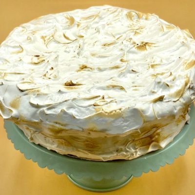Banana Lemon Chiffon Cake with Marshmallow Frosting Recipe Allison Antalek cut2therecipe