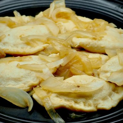Potato and Cheese Pierogies with Caramelized Onions Recipe Allison Antalek cut2therecipe