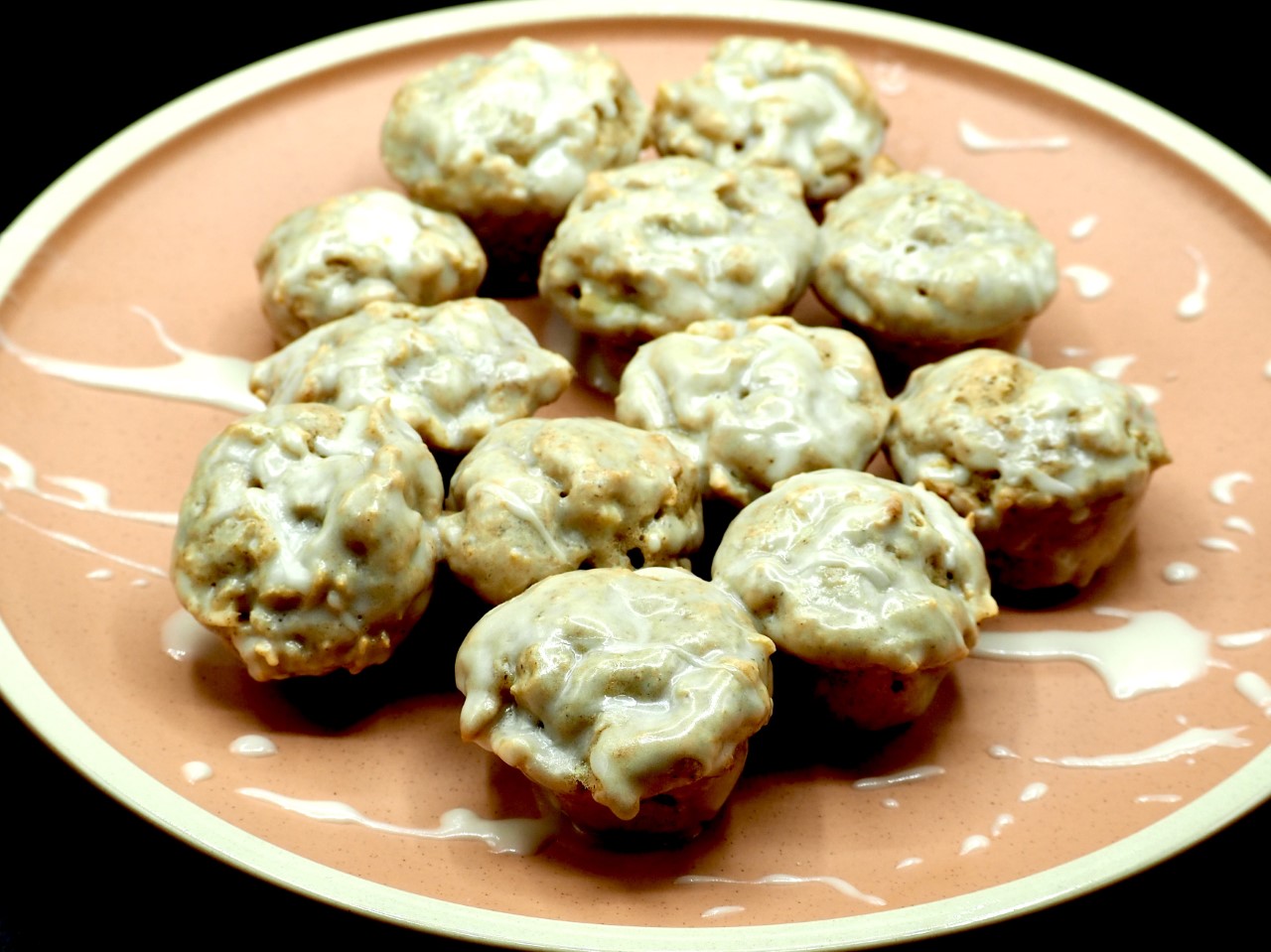 Baked, Low-Fat Glazed Apple Fritter Bites