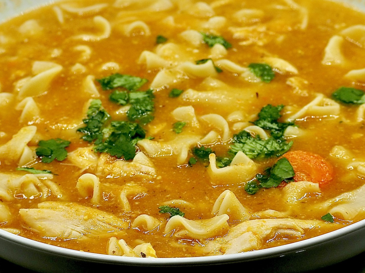 Deluxe Chicken Noodle Soup with Roasted Garlic