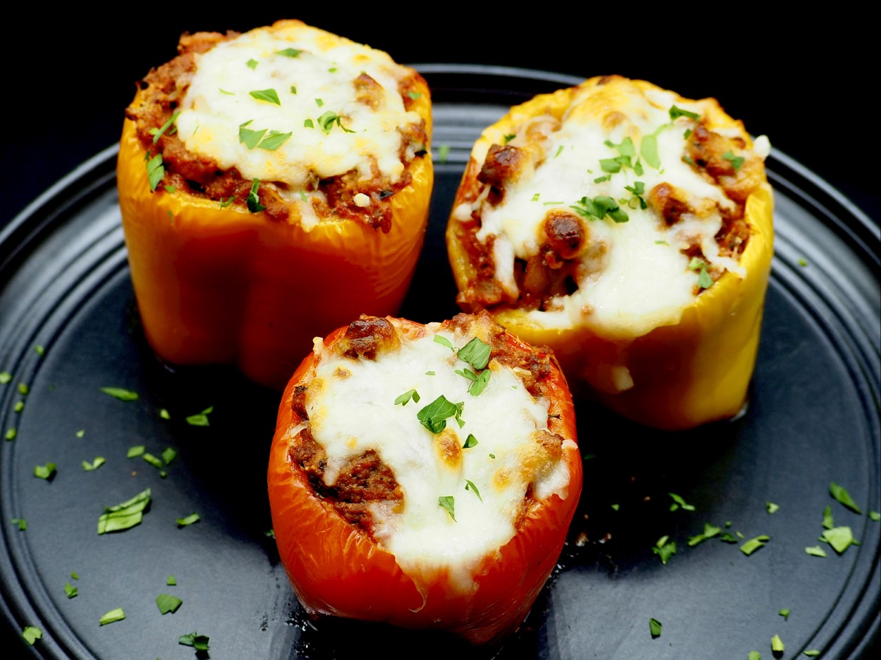 Ultimate Ground Beef Stuffed Peppers and Tomatoes (without Rice)