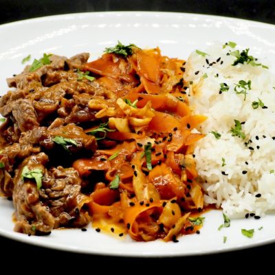 Go Chu Jang Beef and Cabbage Stiry-Fry Recipe Allison Antalek cut2therecipe
