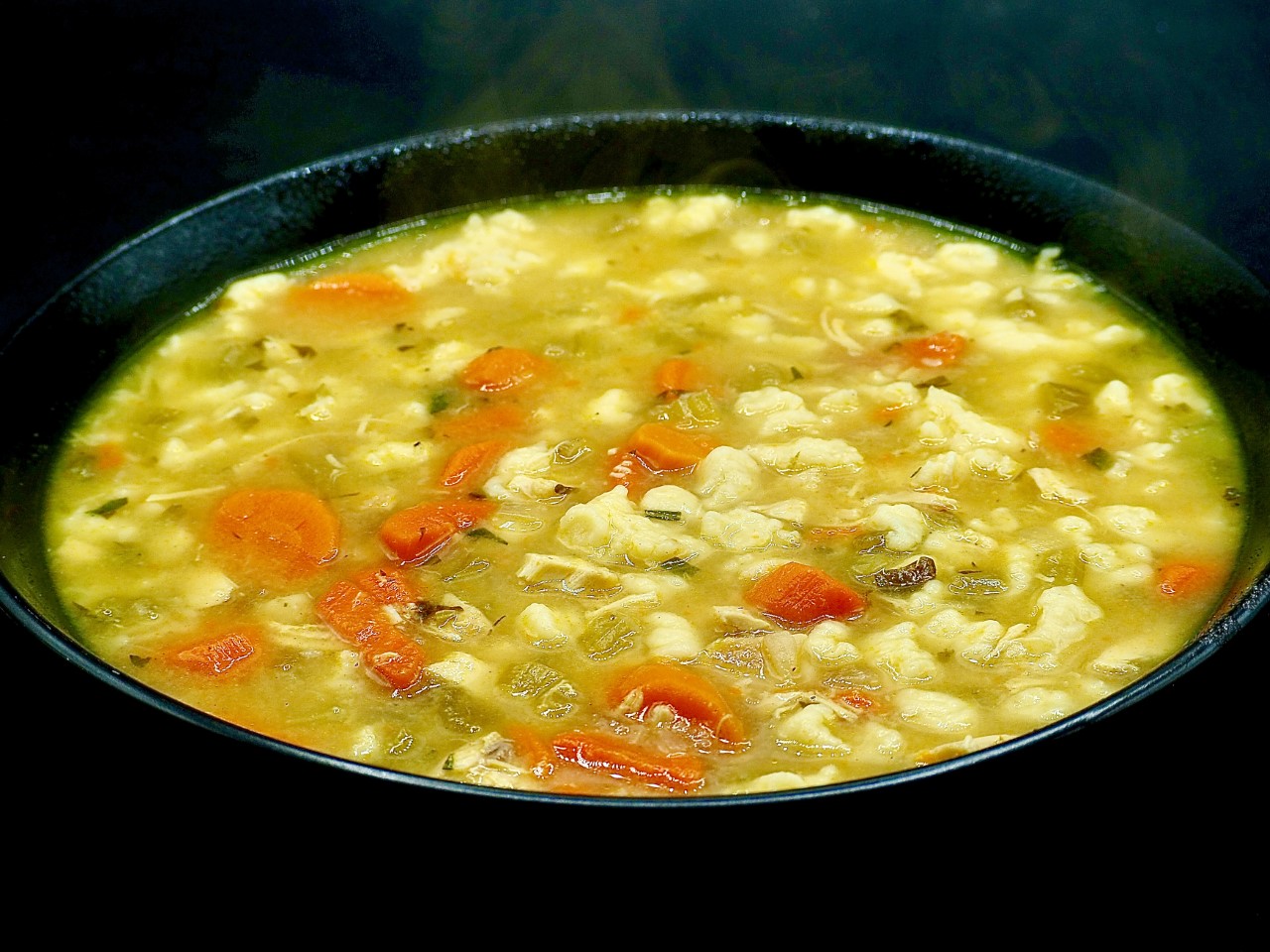 Homemade German Chicken Spaetzle Noodle Soup from Scratch