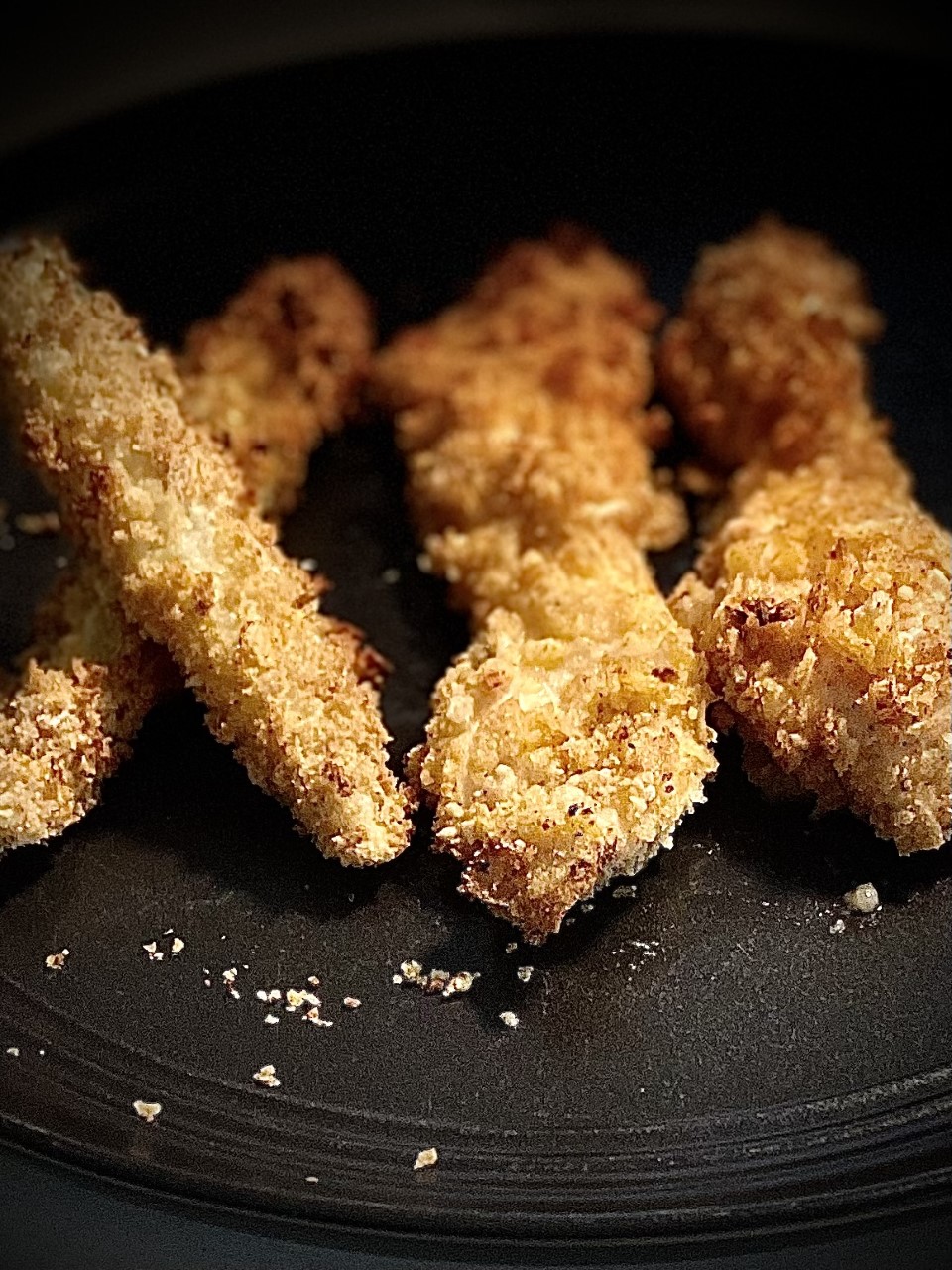 Crispy, Crunchy Baked Potato-Chip Crusted Chicken Tenders and Baked Breaded Pickles