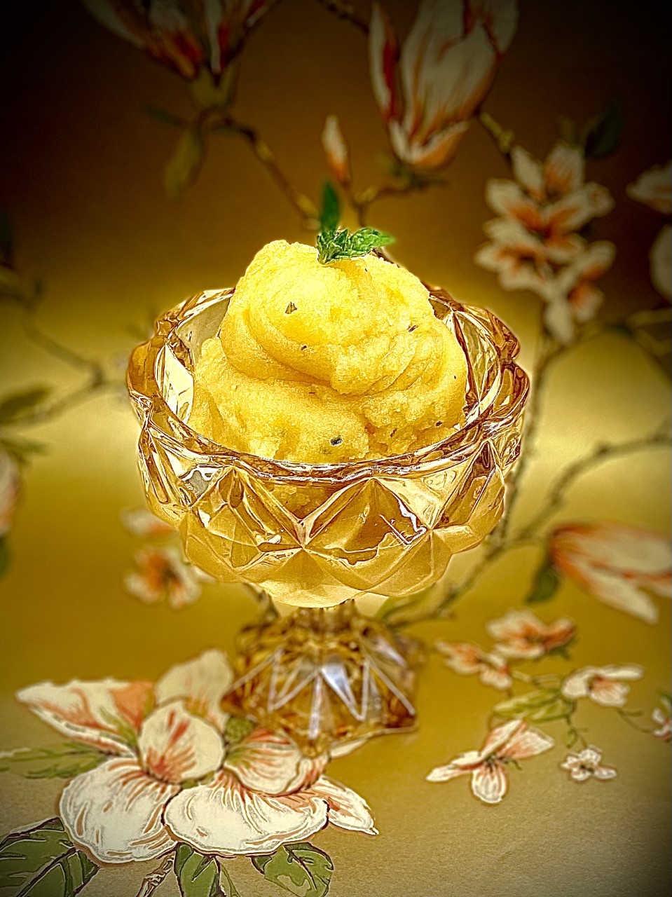 Peach Mint Lambic Beer Sorbet