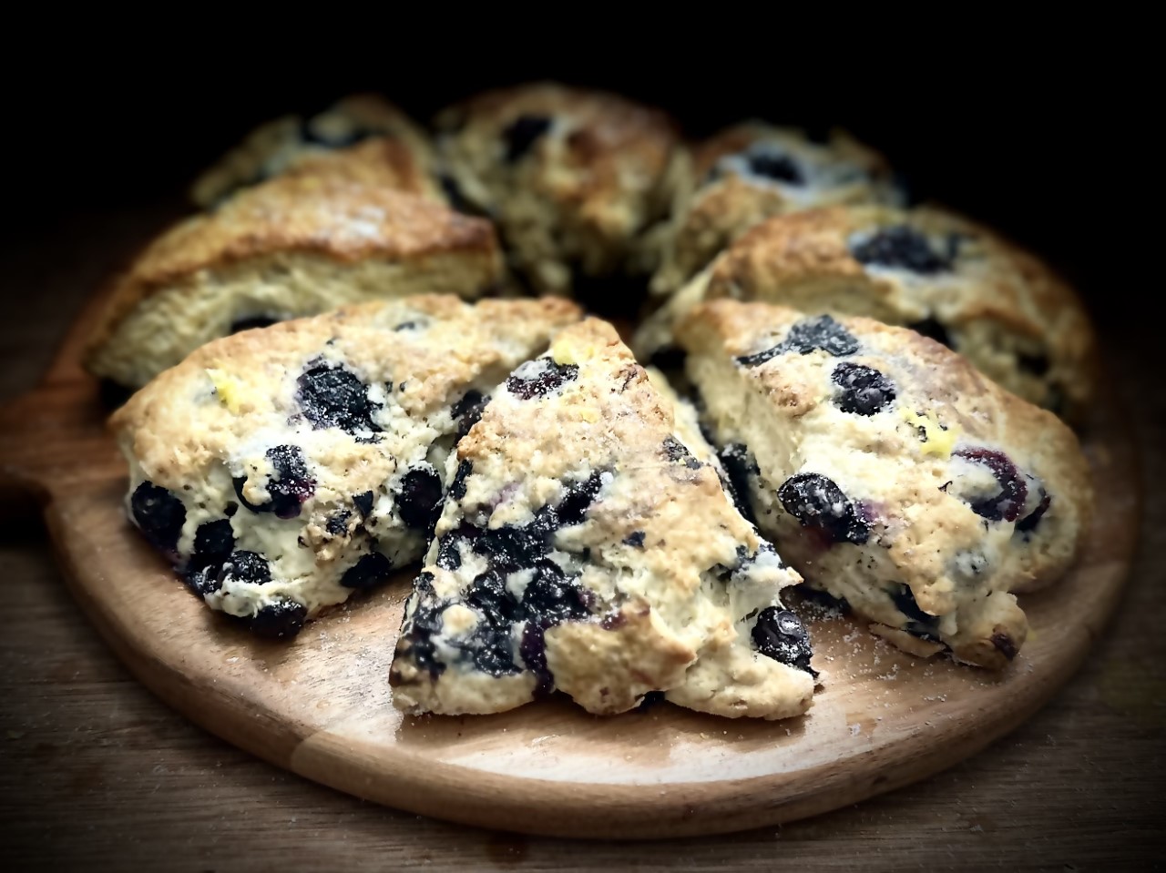 Traditional British Homemade Blueberry Scones with Lemon Zest