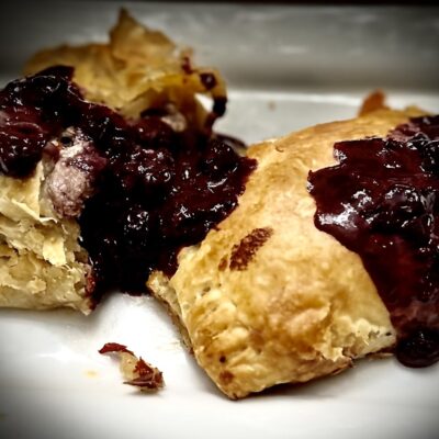 Filet Mignon pastry pockets with herbed marscapone and blueberry sauce recipe allison antalek cut 2 the recipe