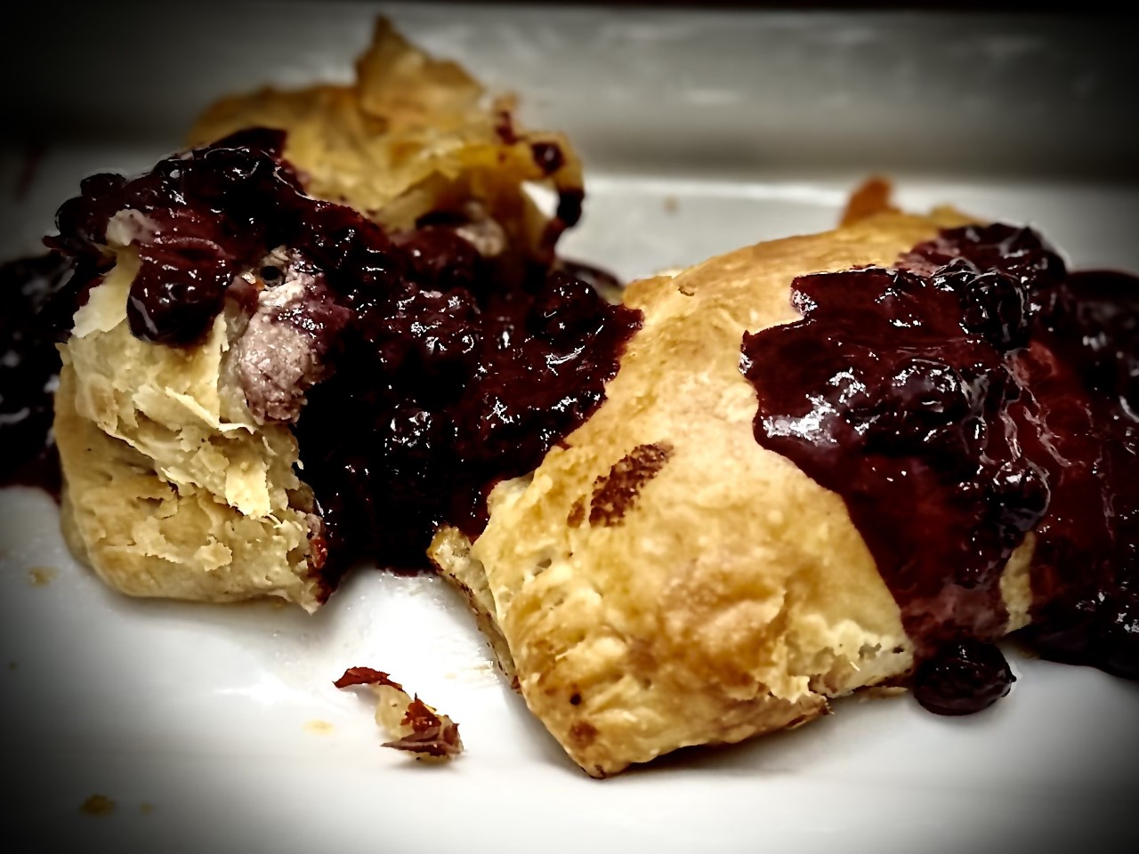Filet Mignon Pastry Pockets with Herbed Mascarpone and Savory Blueberry Sauce