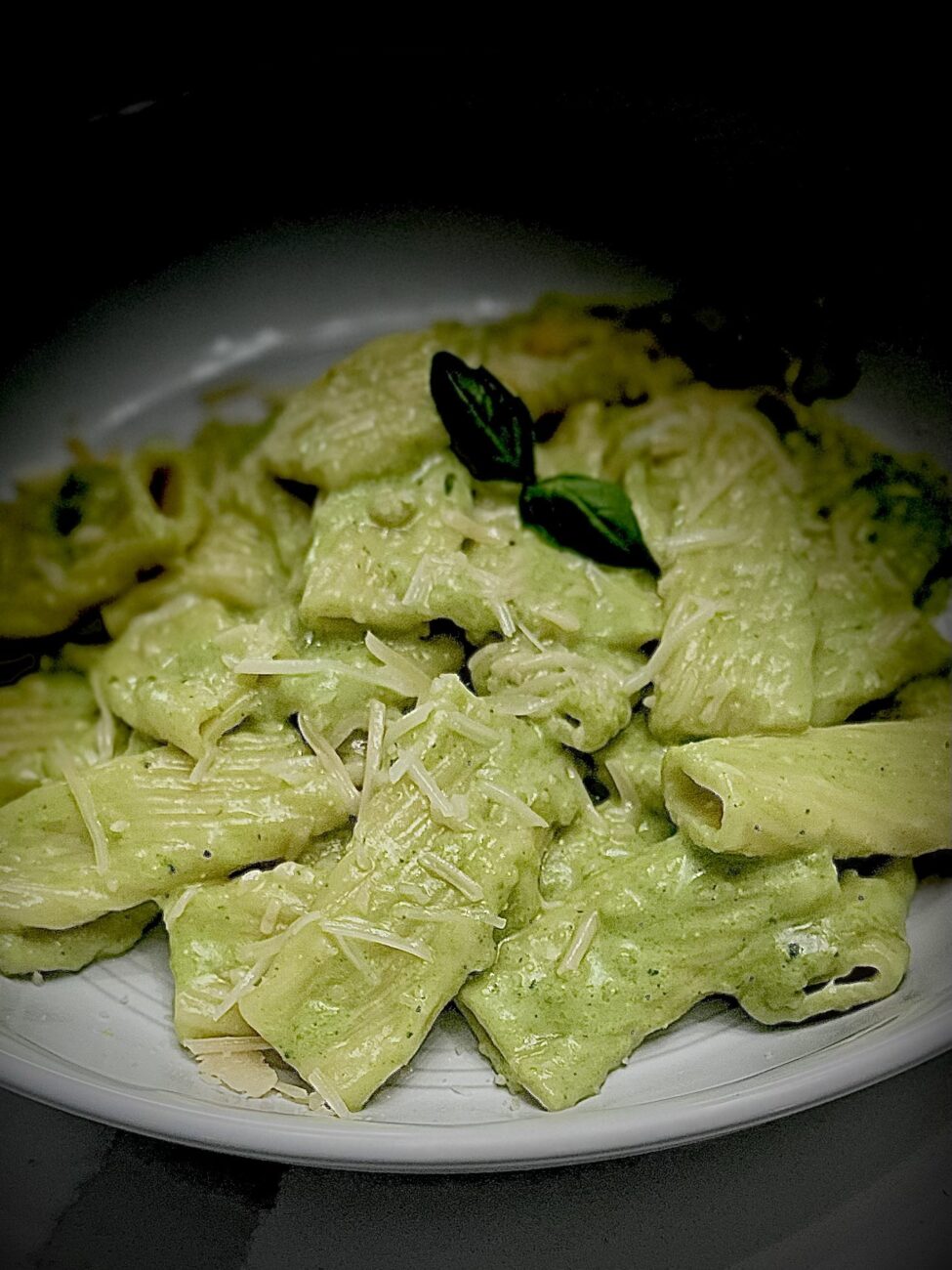 Pasta with Homemade Basil Pesto Sauce