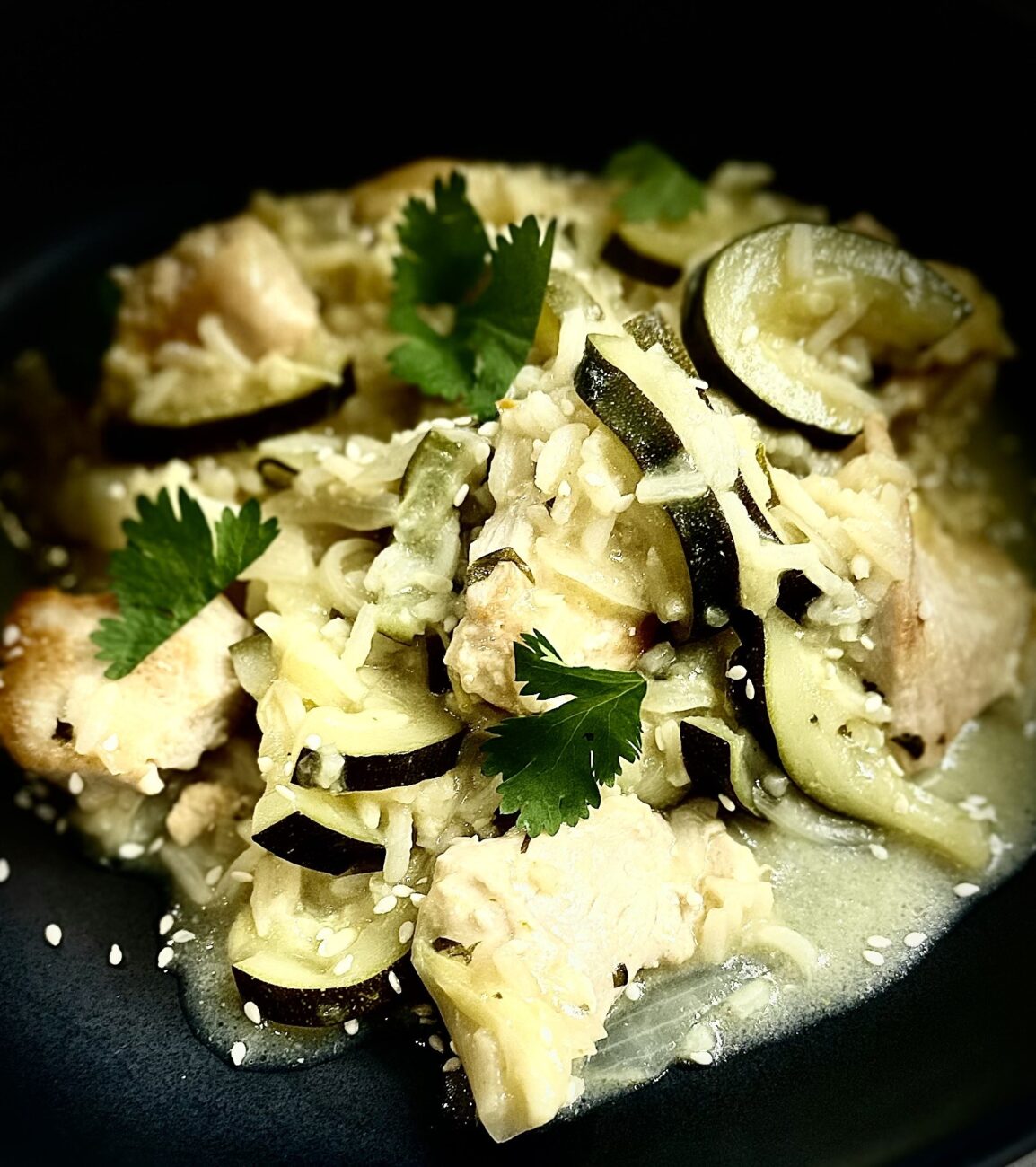 Thai Velvet Chicken with Homemade Green Curry Coconut Sauce and Zucchini (How to Velvet Chicken)