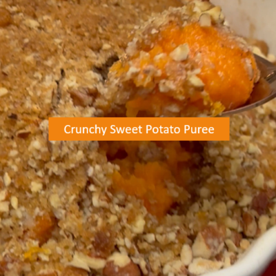 crunchy sweet potato puree with orange and pecan streusel topping recipe allison antalek